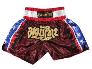Kanong Muay Thai Shortsit : KNS-149-Kastanjanruskea