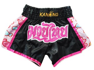 Kanong Muay Thai Shortsit : KNS-501-Musta