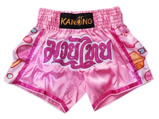 Kanong Muay Thai Shortsit : KNS-501-Vaaleanpunainen