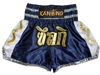 Henkilökohtaiset Kickboxing Shortsit : KNSCUST-1281-Laivasto