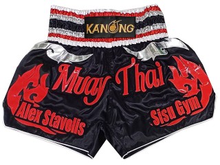Henkilökohtaiset Kickboxing Shortsit : KNSCUST-1283-Musta