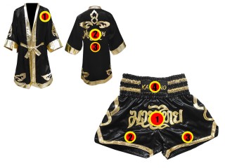 Kanong Thainyrkkeily Puvut + Muay Thai Shortsit : Musta/Kulta