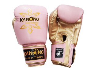 Kanong thaiboxing hanskat : "Thai Power" pinkki/kulta