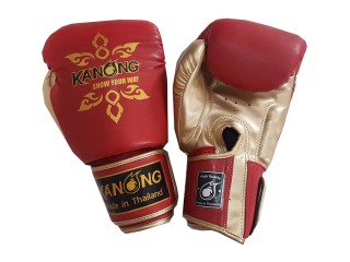Kanong thaiboxing hanskat : "Thai Power" punainen/kulta