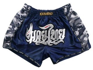 Kanong Retro Thaiboxing Shortsit : KNSRTO-231-laivastonsininen