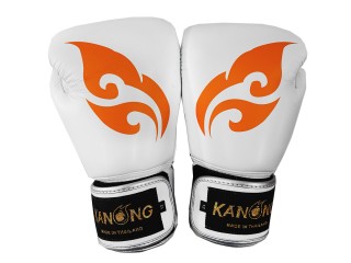 Kanong Microfiber Muay Thai Nyrkkeilyhanskat : Thai-Wing-Valkoinen