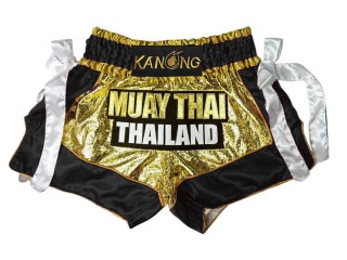 Kanong Muay Thai Shortsit : KNS-152-Kulta-Musta
