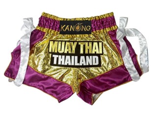Kanong Muay Thai Shortsit : KNS-152-Kultavioletti