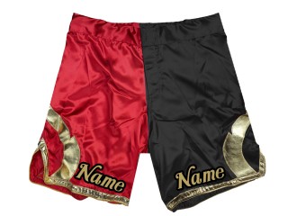 Mukauta MMA-shortseja lisää nimi tai logo: Puna-musta