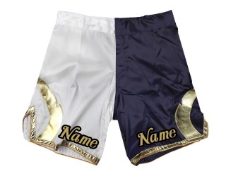 Mukautetut MMA-shortsit lisää nimi tai logo: White-Navy