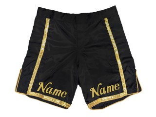 Mukautetut MMA-shortsit, joissa on nimi tai logo: musta-kulta