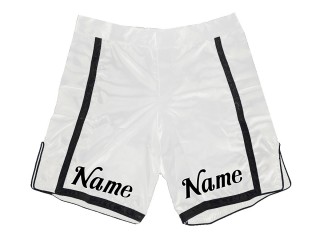 Räätälöidyt MMA-shortsit, joissa on nimi tai logo: valkoinen-musta