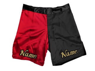 Räätälöidyt MMA-shortsit, joissa on nimi tai logo: punainen-musta