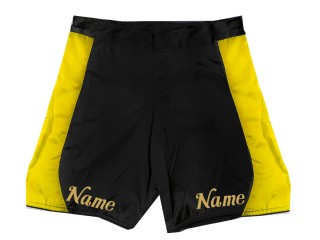 Mukautetut MMA-shortsit, joissa on nimi tai logo: musta-keltainen