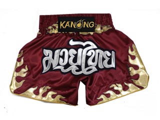 Kanong Muay Thai Shortsit : KNS-145-Maroon