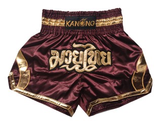 Kanong Muay Thai Shortsit : KNS-144-Kastanjanruskea