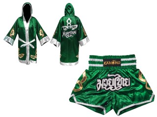 Kanong nyrkkeilyviitta  + Muay Thai Shortsit : Set-143-Vihreä