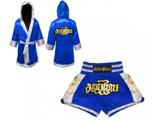 Kanong nyrkkeilyviitta  + Muay Thai Shortsit : Set-141-Sininen