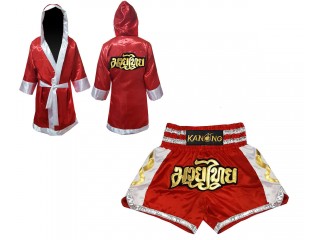 Kanong nyrkkeilyviitta  + Muay Thai Shortsit : Set-141-Punainen