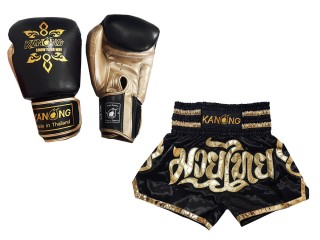 Vastaavat Muay Thai Nyrkkeilysiteet  ja Muay Thai-shortsit: Malli 121 Musta