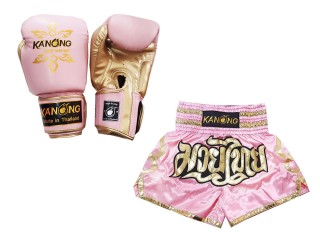 Vastaavat Muay Thai Nyrkkeilysiteet ja Muay Thai-shortsit: Malli 121 Pinkki