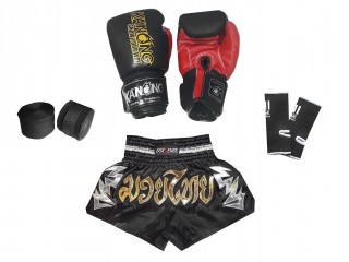 Muay Thai nyrkkeily varusteet - lasten paketti : Musta