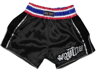 Boxsense Retro Muay Thai Shortsit lapsille : BXSRTO-001-Musta