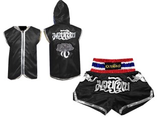 Kanong Muay Thai Hupparit + Muay Thai Shortsit : Musta/Norsu