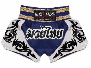 Boxsense Thai Shortsit : BXS-098-laivastonsininen