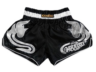 Kanong Retro Thaiboxing Shortsit : KNSRTO-209-Musta