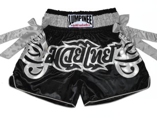 Lumpinee Muay Thai Shortsit lapsille : LUM-051-Musta-Hopea-K