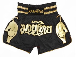 Kanong Muay Thai Shortsit : KNS-135-Musta 