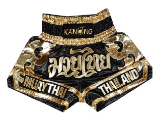 Kanong Muay Thai Shortsit : KNS-136-Musta