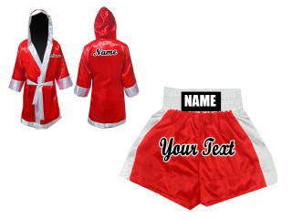 Kanong nyrkkeily Puvut (Fight Robe) + Nyrkkeilyshortsit : Punainen