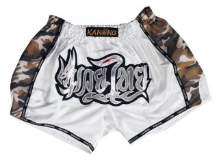 Kanong Retro Thaiboxing Shortsit : KNSRTO-231-Valkoinen